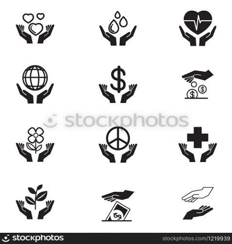 Charity icons set