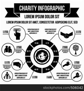 Charity infographic in simple style for any design. Charity infographic, simple style