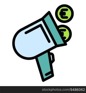 Charity megaphone icon outline vector. Social financial. Money help color flat. Charity megaphone icon vector flat