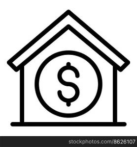 Charity money house icon outline vector. Financial help. Investor volunteer. Charity money house icon outline vector. Financial help