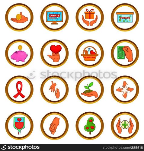 Charity organization vector set in cartoon style isolated on white background. Charity organization vector set, cartoon style