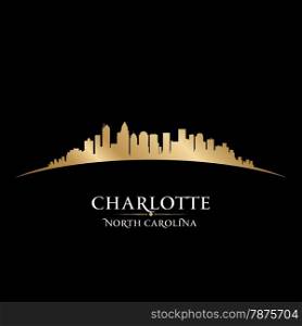 Charlotte North Carolina city skyline silhouette. Vector illustration