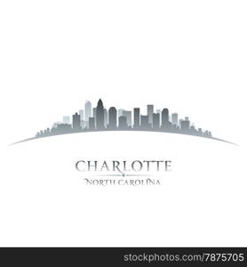 Charlotte North Carolina city skyline silhouette. Vector illustration