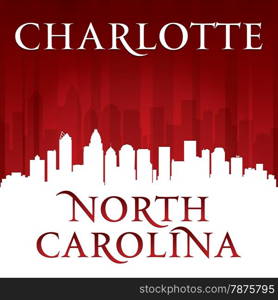 Charlotte North Carolina city skyline silhouette. Vector illustration