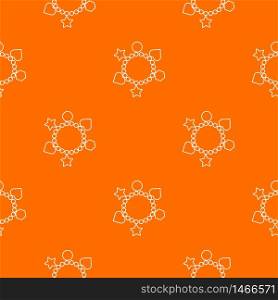 Charm bracelet pattern vector orange for any web design best. Charm bracelet pattern vector orange