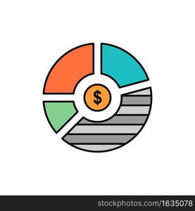 Chart, Analysis, Bar, Business, Graph, Seo, Statistics  Flat Color Icon. Vector icon banner Template