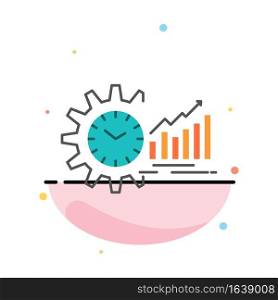 Chart, Analytics, Graphs, Market, Schedule, Time, Trends Abstract Flat Color Icon Template