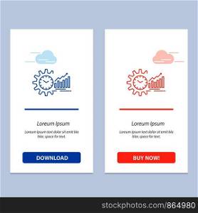 Chart, Analytics, Graphs, Market, Schedule, Time, Trends Blue and Red Download and Buy Now web Widget Card Template