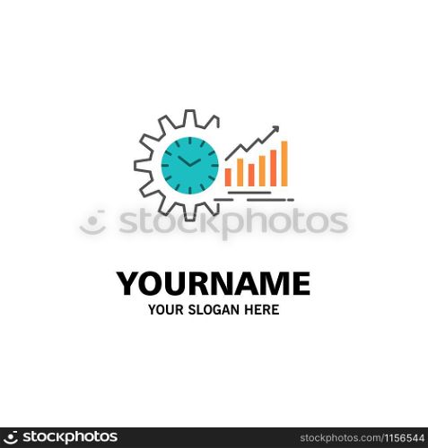 Chart, Analytics, Graphs, Market, Schedule, Time, Trends Business Logo Template. Flat Color