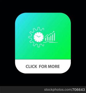 Chart, Analytics, Graphs, Market, Schedule, Time, Trends Mobile App Button. Android and IOS Glyph Version