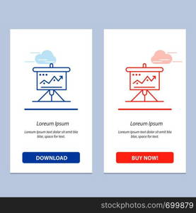 Chart, Business, Challenge, Marketing, Solution, Success, Tactics Blue and Red Download and Buy Now web Widget Card Template