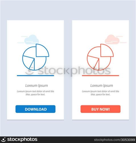 Chart, Business, Diagram, Finance, Graph, Pie, Statistics Blue and Red Download and Buy Now web Widget Card Template