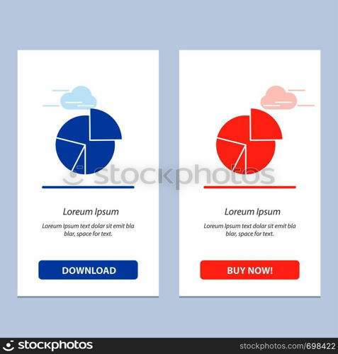 Chart, Business, Diagram, Finance, Graph, Pie, Statistics Blue and Red Download and Buy Now web Widget Card Template