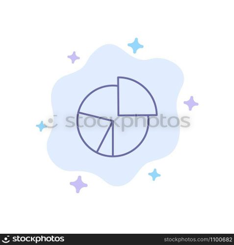 Chart, Business, Diagram, Finance, Graph, Pie, Statistics Blue Icon on Abstract Cloud Background