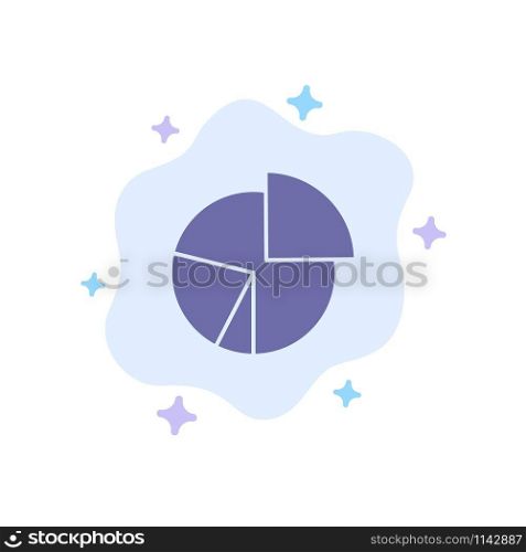 Chart, Business, Diagram, Finance, Graph, Pie, Statistics Blue Icon on Abstract Cloud Background