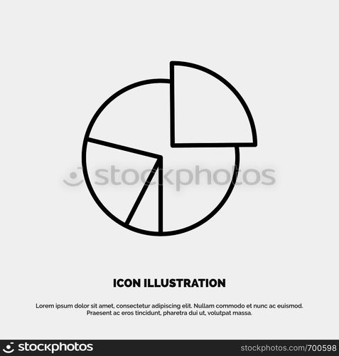 Chart, Business, Diagram, Finance, Graph, Pie, Statistics Line Icon Vector