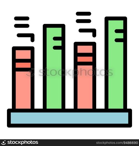 Chart business trend icon outline vector. Search element. Internet service color flat. Chart business trend icon vector flat