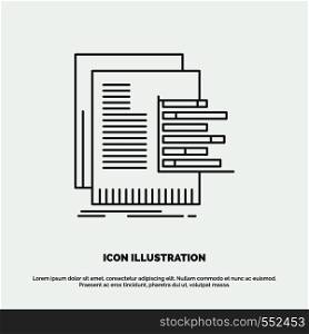 chart, data, graph, reports, valuation Icon. Line vector gray symbol for UI and UX, website or mobile application. Vector EPS10 Abstract Template background