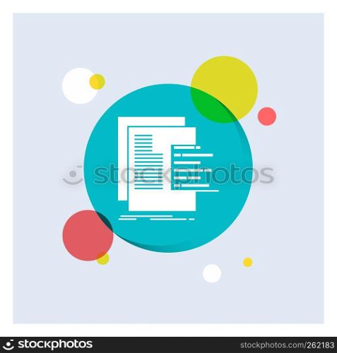 chart, data, graph, reports, valuation White Glyph Icon colorful Circle Background