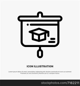 Chart, Education, Presentation, School Line Icon Vector