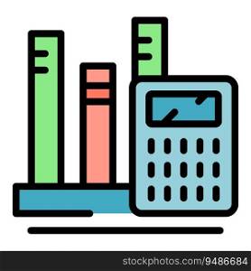 Chart finance icon outline vector. Search internet. Site network color flat. Chart finance icon vector flat