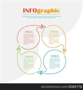 Chart for infographics. Visual description of the process, development plan, or strategy. Vector template