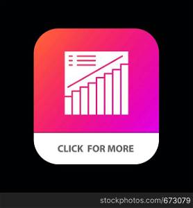 Chart, Graph, Analytics, Presentation, Sales Mobile App Button. Android and IOS Glyph Version