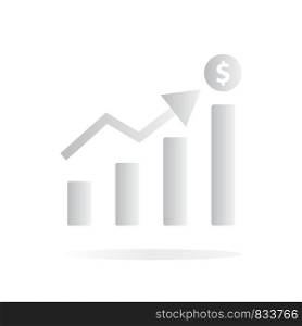chart growing bar icon on white background. flat style. chart growing bar icon for your web site design, logo, app, UI. bar chart symbol. gray business graph sign.