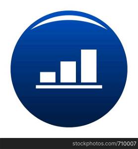 Chart icon vector blue circle isolated on white background . Chart icon blue vector