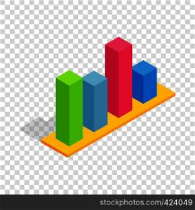 Chart in columns isometric icon 3d on a transparent background vector illustration. Chart in columns isometric icon