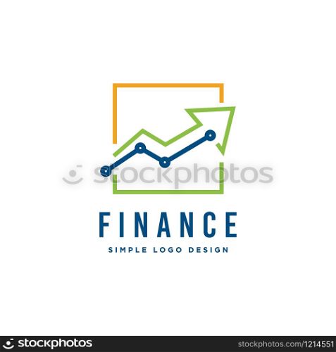 Chart logo design related to finance
