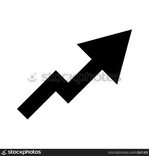 Chart of growth with arrow up icon .