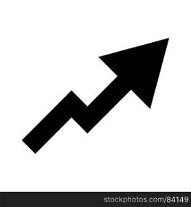 Chart of growth with arrow up icon .