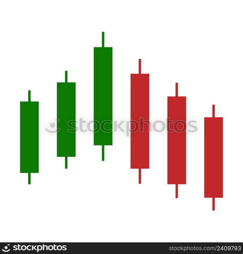 Chart of the rise of trading with candles for the analysis of trading on cryptocurrency and stock markets