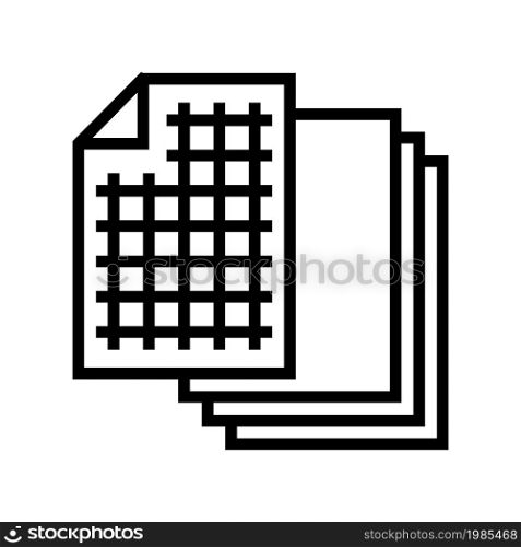 chart paper list line icon vector. chart paper list sign. isolated contour symbol black illustration. chart paper list line icon vector illustration