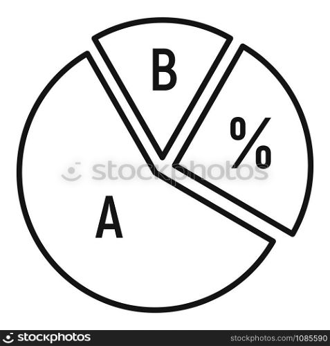 Chart pie icon. Outline chart pie vector icon for web design isolated on white background. Chart pie icon, outline style