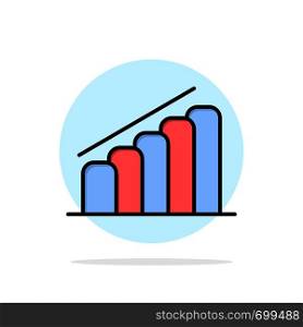 Chart, Progress, Report, Analysis Abstract Circle Background Flat color Icon