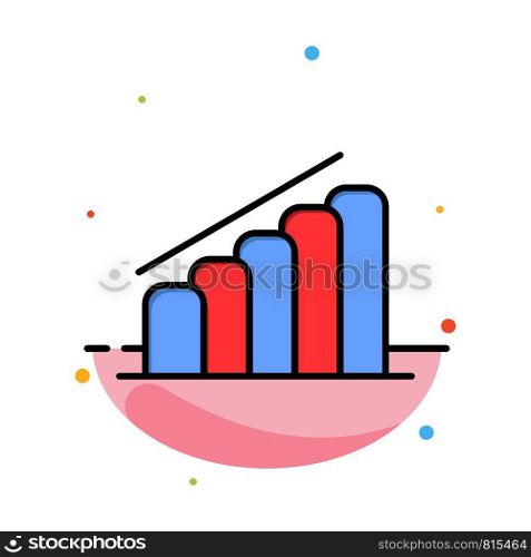 Chart, Progress, Report, Analysis Abstract Flat Color Icon Template