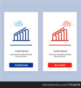 Chart, Progress, Report, Analysis Blue and Red Download and Buy Now web Widget Card Template