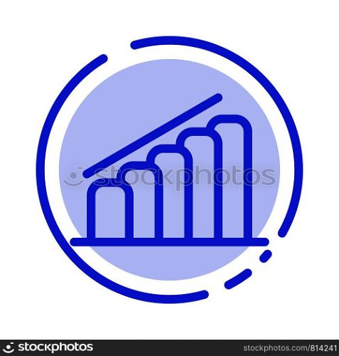 Chart, Progress, Report, Analysis Blue Dotted Line Line Icon