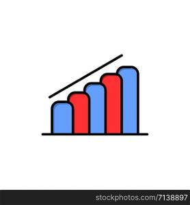Chart, Progress, Report, Analysis Flat Color Icon. Vector icon banner Template