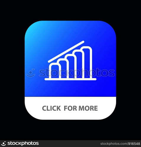 Chart, Progress, Report, Analysis Mobile App Button. Android and IOS Line Version