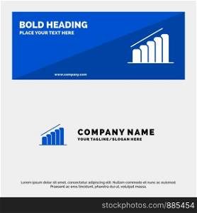 Chart, Progress, Report, Analysis SOlid Icon Website Banner and Business Logo Template