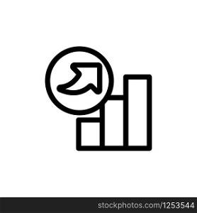 chart the growth of the icon vector. Thin line sign. Isolated contour symbol illustration. chart the growth of the icon vector. Isolated contour symbol illustration