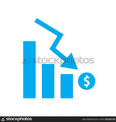 Chart with bars with bars declining. Chart icon. flat style. chart icon for your web site design, logo, app, UI. graph chart symbol.