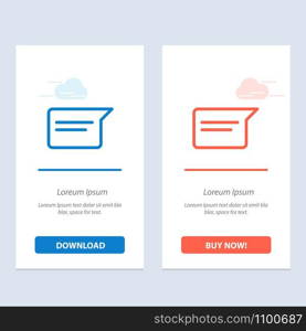 Chat, Basic, Chatting, Ui Blue and Red Download and Buy Now web Widget Card Template