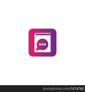 Chat Book logo template vector icon design