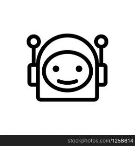 Chat bot icon vector. Thin line sign. Isolated contour symbol illustration. Chat bot icon vector. Isolated contour symbol illustration