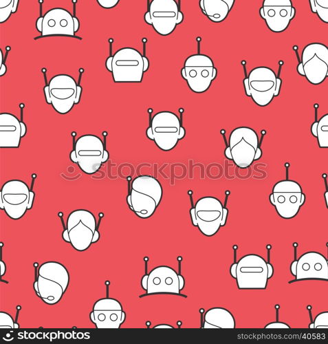 Chat bot seamless pattern - robots heads background. Chat bot seamless pattern - robots heads background vector