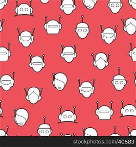 Chat bot seamless pattern - robots heads background. Chat bot seamless pattern - robots heads background vector